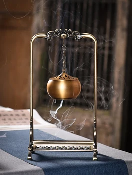 Pure Copper Hollowed Out Hanging Furnace Reverse Flow Incense Burners Household Antique Creative Pendant Hanging Exquisite Gift