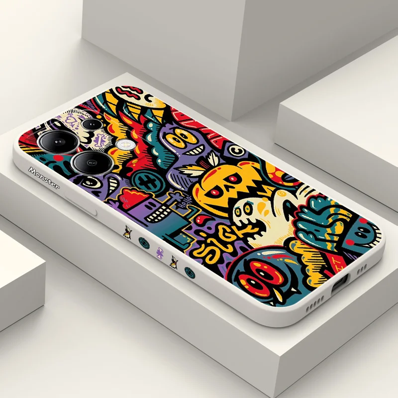 Liquid Silicone Pumpkin Monster Phone Case Cover
