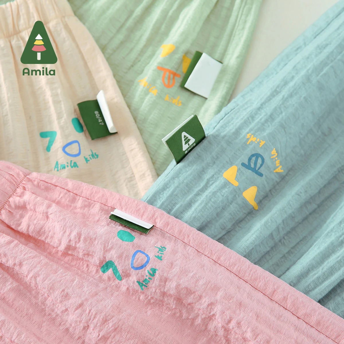 Amila Baby Summer Pants Boys Girls Mosquito Proof Texture Trousers Infant Toddler 0-6 Years baby trousers baby leggings