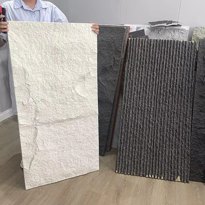 Painel decorativo de pedra pu fácil de limpar, painel de pedra de poliuretano artificial, painel de pedra 3d