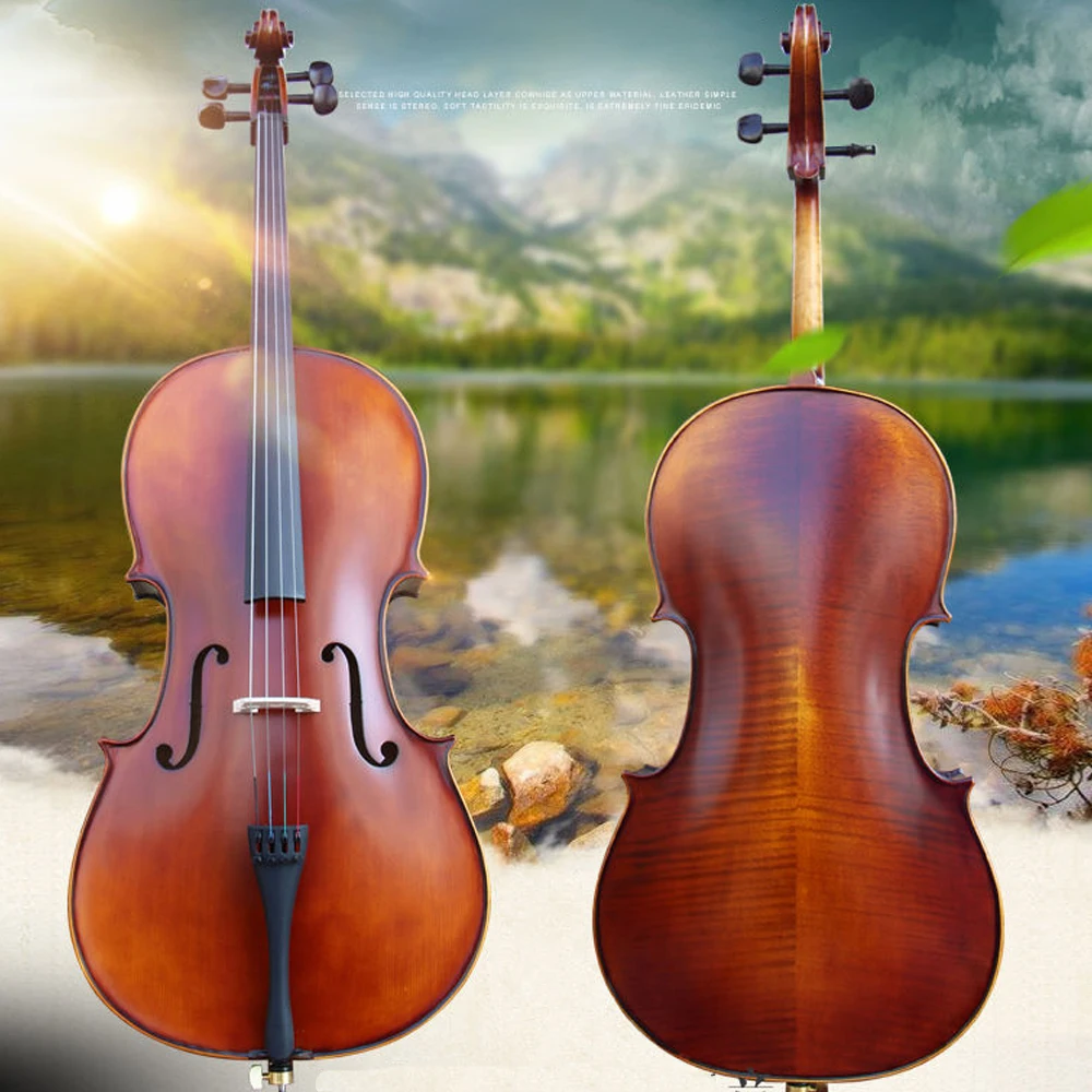 

handmade European spruce Flame Maple Cello 4/4 3/4 Italian vintage oil varnish solid wood cello professional Musical Instrument