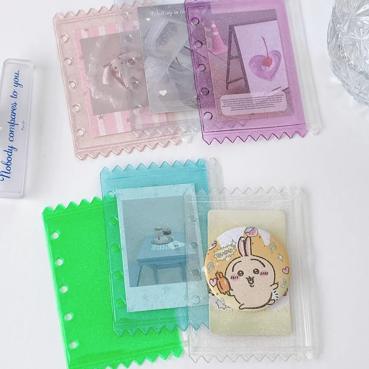 M5 5Holes Candy Collorful Binder Pockets Binder Zipper Folders Notebook Waterproof Pvc Leaf Document Filing Bag plastic file bag,ring binder pockets