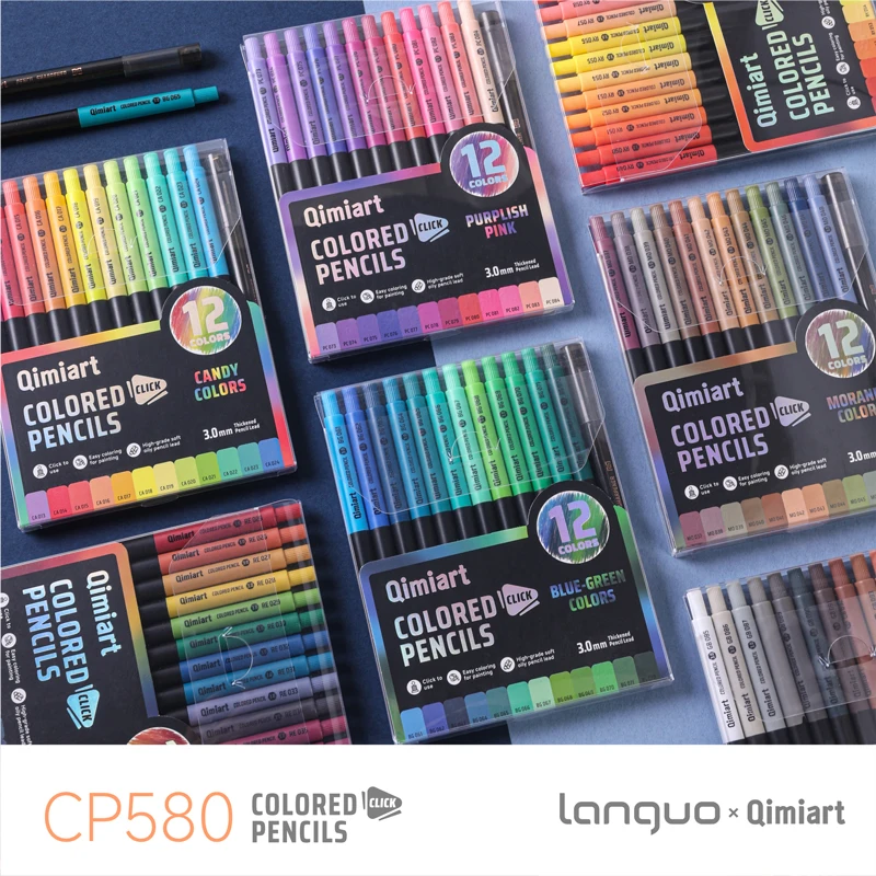 Set di Matite Meccaniche Languo da 3.0mm, 12-96 Colori, con Mina Morbida a Olio per Schizzi, Disegno, Colorazione, Forniture Scolastiche - immagine 4