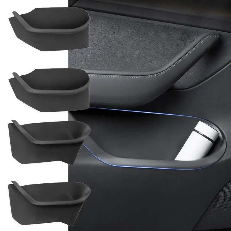 

Автомобильная дверная коробка-лоток, 2 шт., слот для хранения, вставка для модели Y, передняя и задняя двери, боковая Организация салона автомобиля, для ключей, аксессуары для закусок