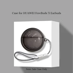 Transparent Frosted Soft TPU Shock - Proof Earbud Case with Lanyard - Full - Body Protective Shell (Black)