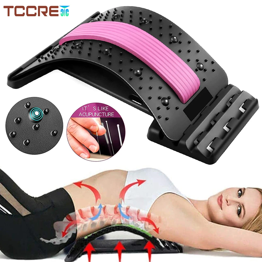 Adjustable Back Stretcher Spinal Support Lumbar Massager 4-Level Back Stretcher Herniated Disc Sciatica Back Muscle Pain Relief adjustable back massage stretcher