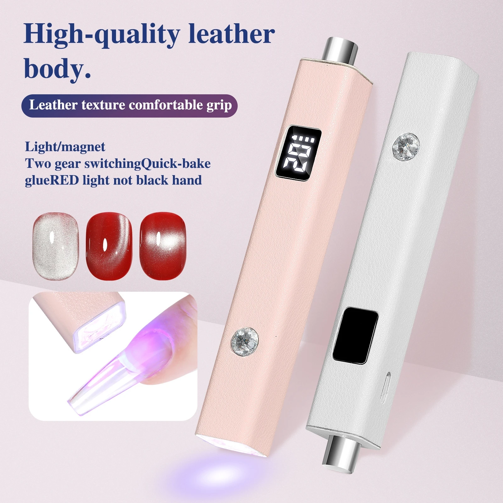 2 in 1 휴대용 자석 네일 드라이어, USB 충전식 UV LED 네일 램프 (빠른 경화 젤 폴리쉬용), 가정용 매니큐어 도구