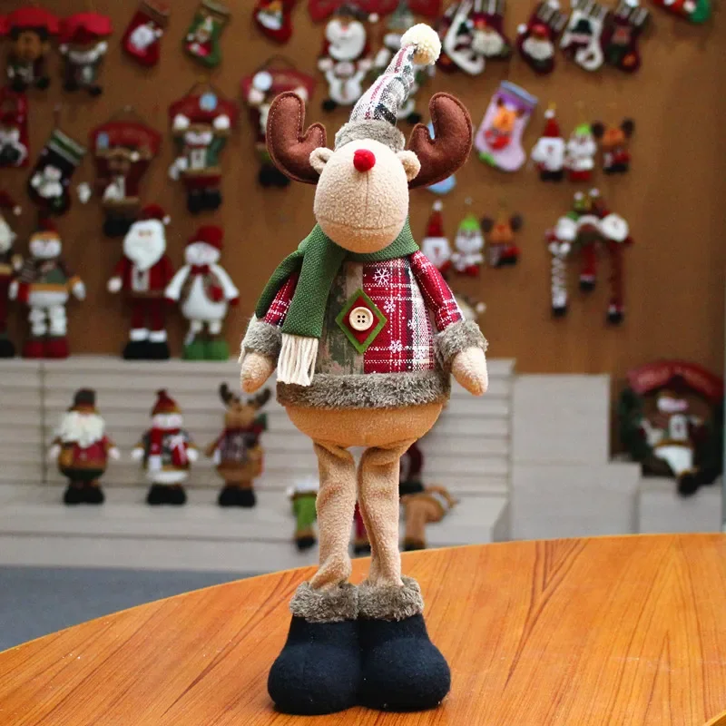 55*18 Cm Christmas Doll Decorations For Home Xmas Gift Snowman Santa Claus Standing Doll Plush Toys New Year Decor 2025 Noel 4