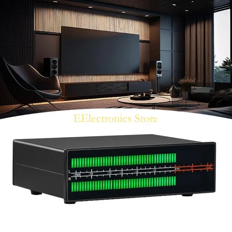 B03C LED 음악 스펙트럼 시각화 장치 스테레오 청각 분배기 2채널 사운드 동적 측정기