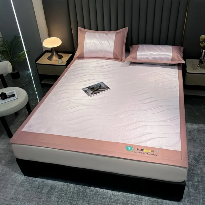 2025 New Jacquard Ice Silk Mat Bed Maternal and Infant Grade Ice Silk Summer Air Conditioning Mat Machine Washable 5