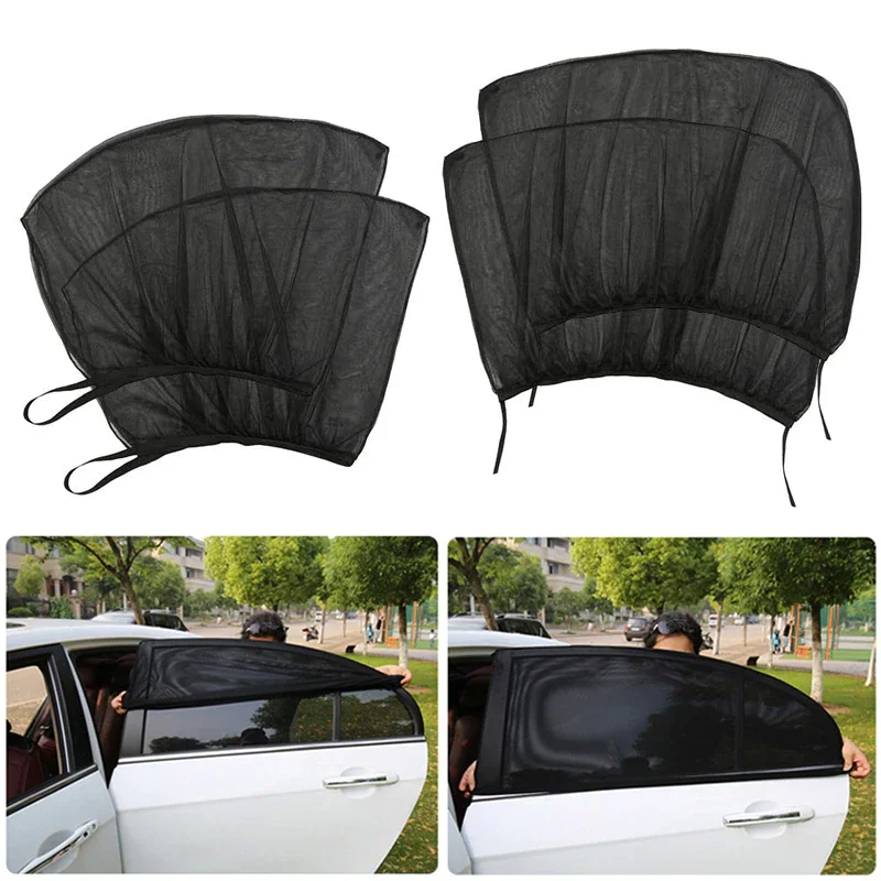Accessoires auto universels : lot de 2 pare-soleil de fenêtre avec fermeture éclair – Pare-soleil respirants pour vitres latérales avant, compatibles avec tous les véhicules.