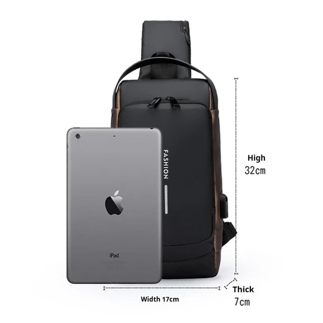 Men's Anti-theft Combination Lock Chest Bag - Adjustable Shoulder Strap, Suitable for Outdoor，and Leisure Sports, Crossbody Bag 2