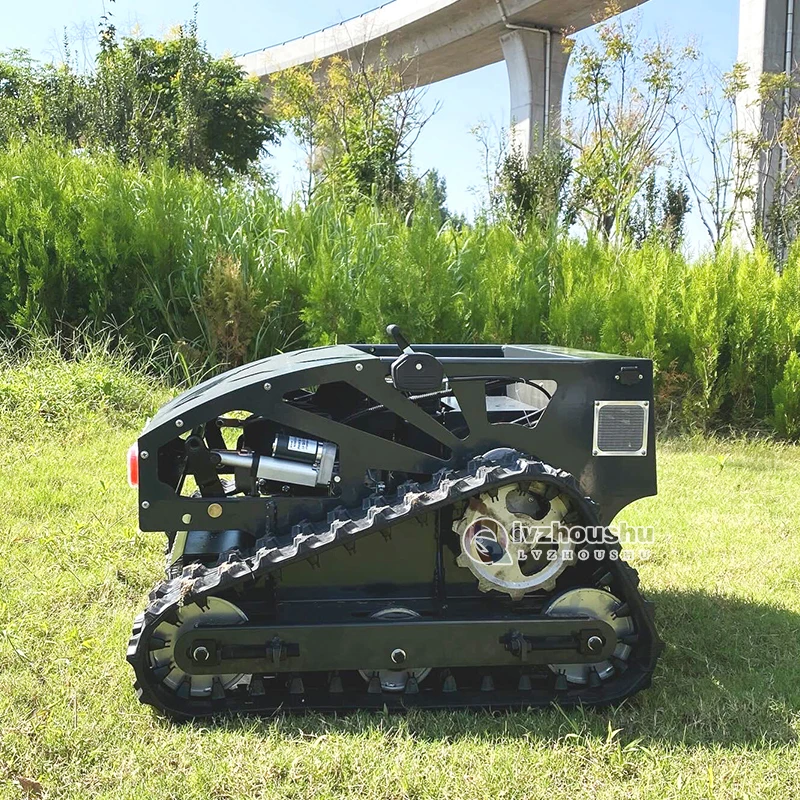 Tracked Electric Start 4 Wheel Mower Farm Remoter Control Radio Lawn Mower Terrain Walking Crawler Orchard Weeding Robot