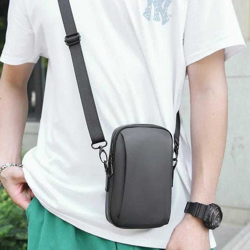 

Сумка через плечо нейлоновая на молнии модные мужские сумки для мобильных телефонов многофункциональная поясная сумка