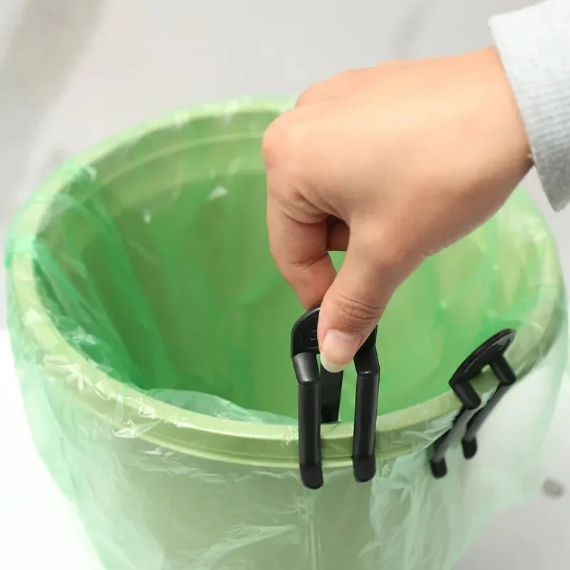 2/20pcs Garbage Bin Clip Plastic Useful Waste Can Trash Bag Clamp Bin Bag Holder Rubbish Clip for Home Kitchen Bathroom Tool