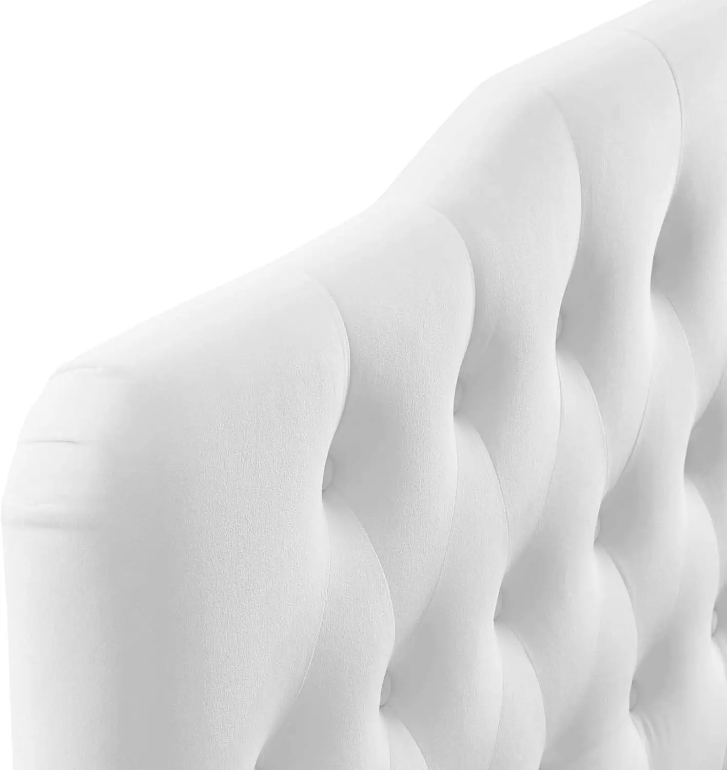 White Velvet Tufted Headboard 5