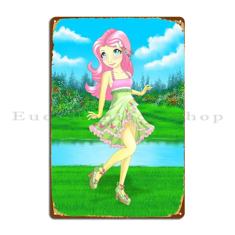 Fluttershy Equestrria Girl Metal Platform Poster Vintage Garage Custom Cinema Custom Tin Sign Poster