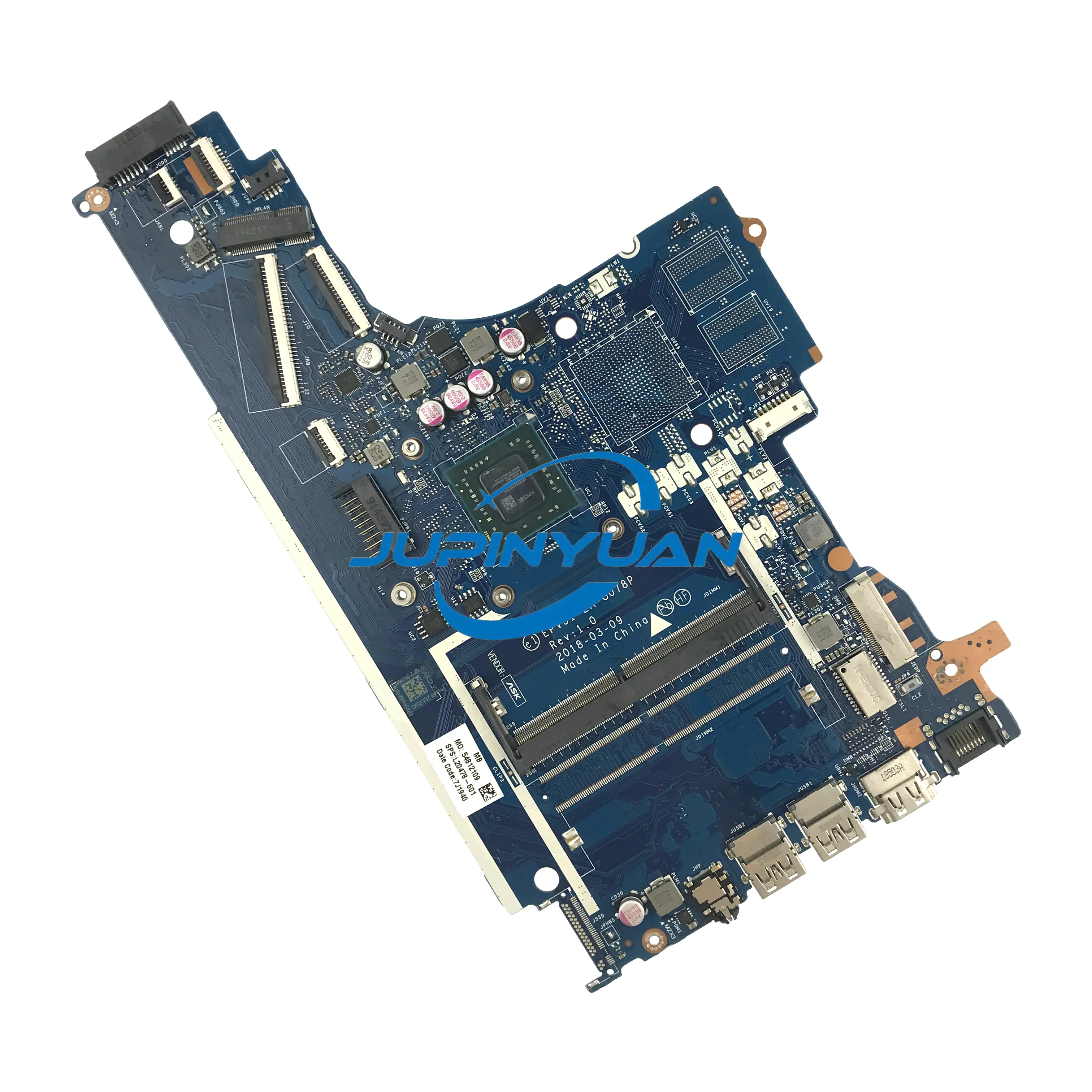 Laptop Motherboard para hp Pavilion L20478601 L20479-601 Mainboard para 15-db 15t-db 255 g7 Epv51 La-g078p L54792-601 Completo Testado - Imagem 2