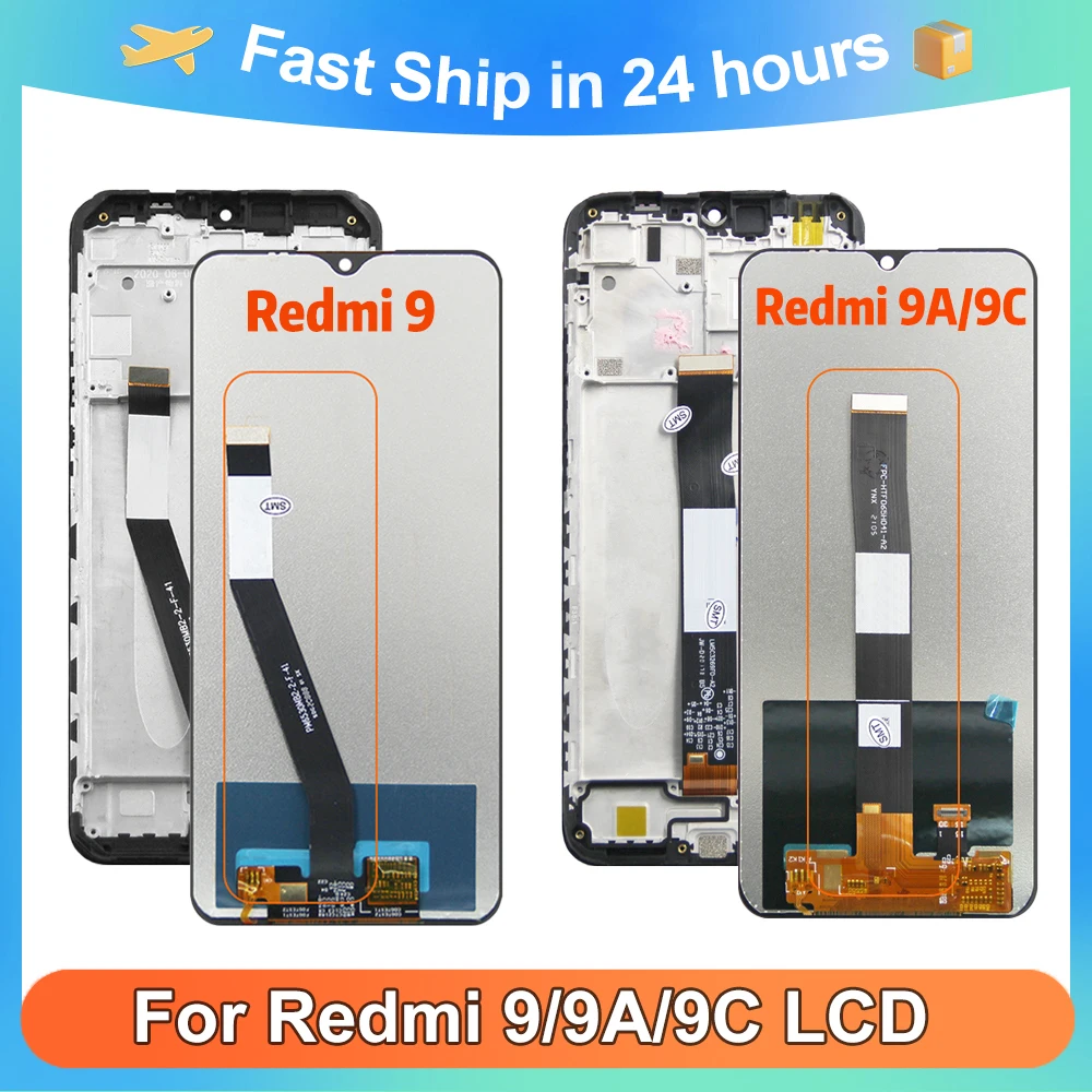 

6.53''Original Screen For Xiaomi Redmi 9 LCD Touch Display Screen Digitizer Assembly Parts For Redmi 9A 9C M2006C3MG With Frame