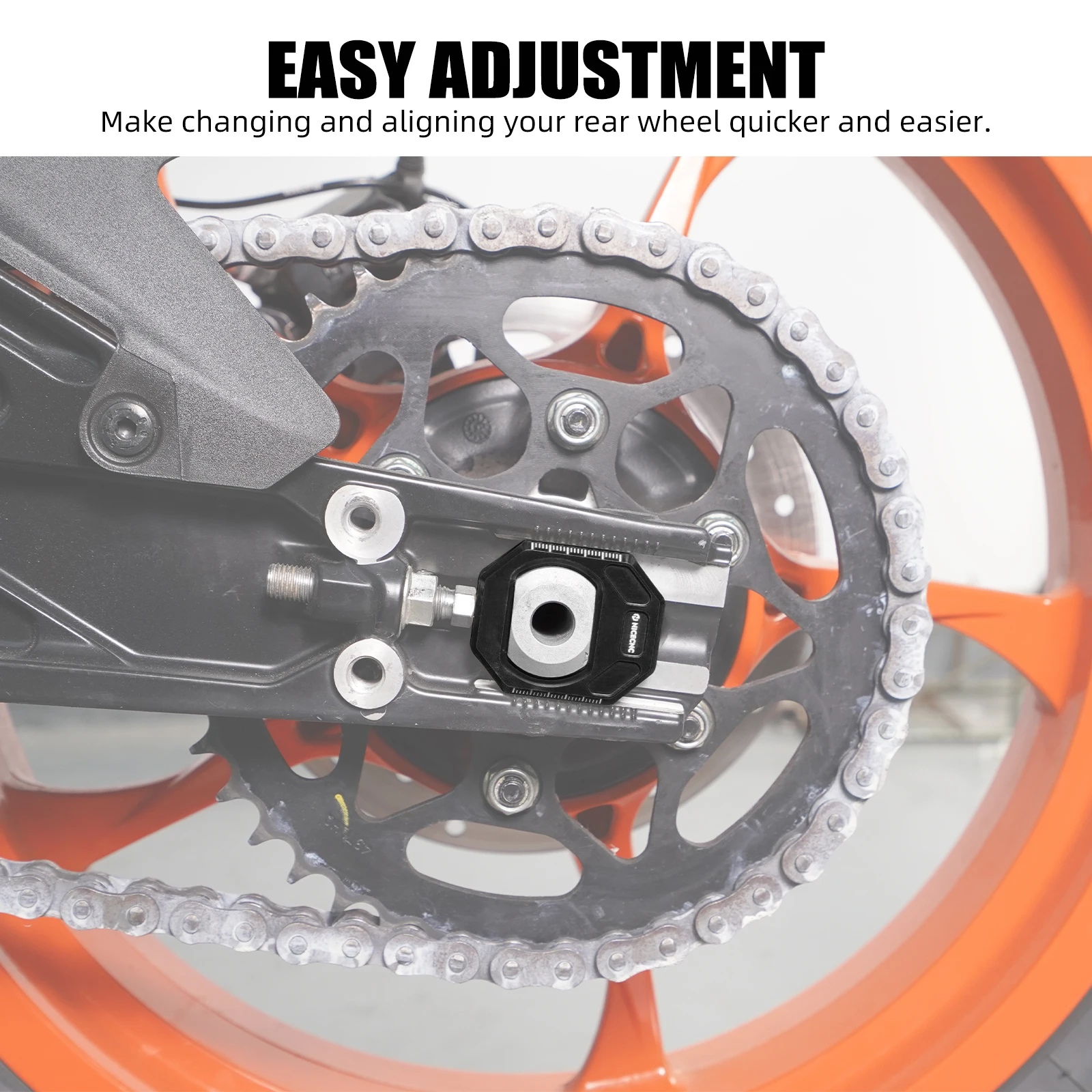 Für KTM 2024-2025 125 250 Duke 390 Duke Hinterachsblock Kettenspanner 390 Enduro R SMC R 390 Adventure X390 Adventure R 2025 – Detail 9