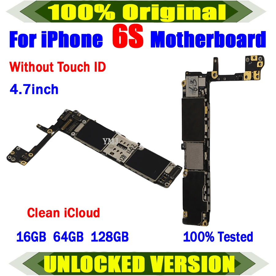 

100% протестированная материнская плата для iphone 6S 4,7 дюйма оригинальная разблокированная материнская плата чистого iCloud для iphone 6S логическая плата с/без Touch ID