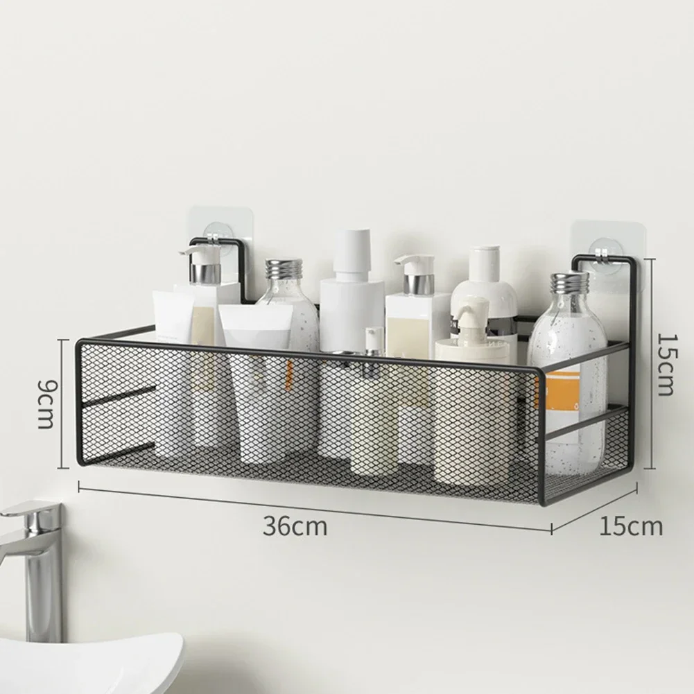 Punch-free Bathroom Self-stickers Rack Bathroom Shelf Toilet Space Storage Hang Basket Rack Organizer Hang On The Wall