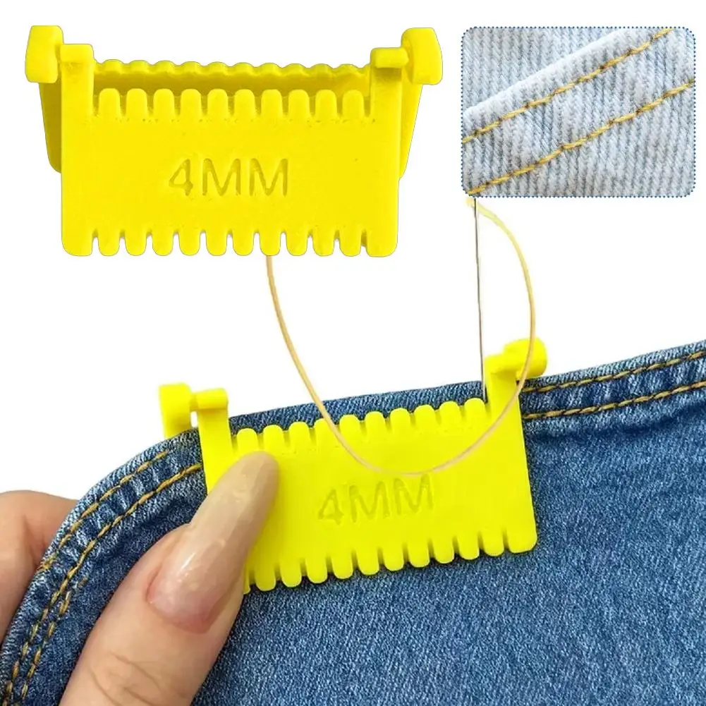 클립형 재봉자용 자 2/3/4MM 손바느질용 솔기폭 가이드, 원단 가장자리 스티칭 측정 도구, 균일한 스티치 라인 마커