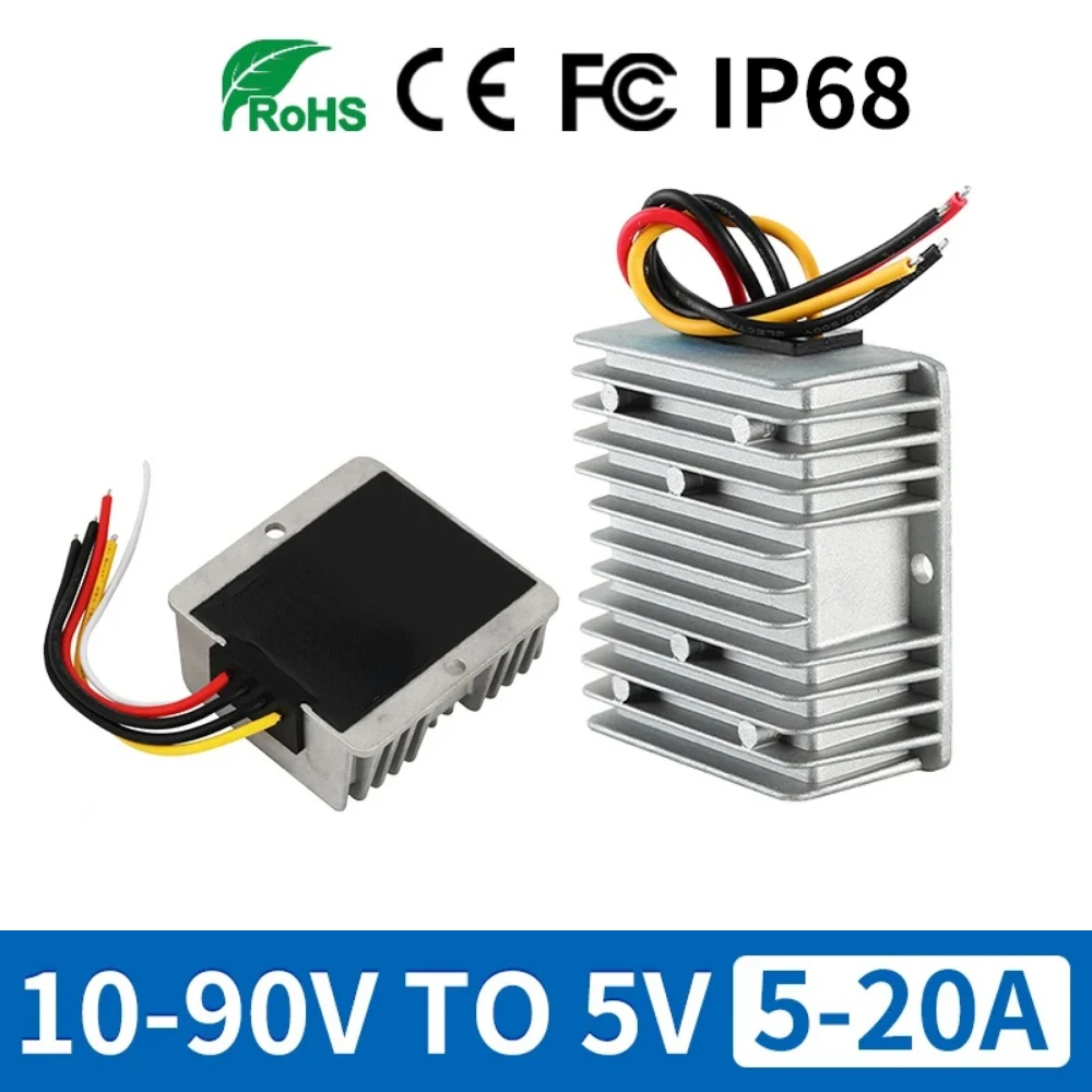 Step Down Regulador de Tensão Conversor de Energia Buck 72v 60v 48v 36v 24v 12v a v 20a 10a 5a dc 12 24 36 48 60 72volt a Volt
