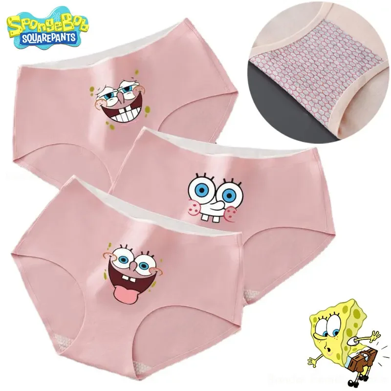 SpongeBobWomenUnderwearCuteSeamlessPantiesMidWaistPantiesfor