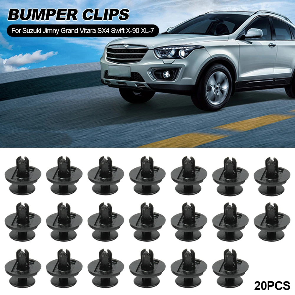100-Pack Black Plastic Push Clips For 7mm Holes - Fender, Mudflap, Splash Guard Fasteners