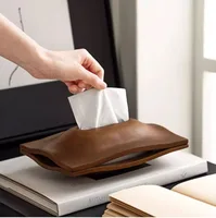 Retro Tissue Box Luxury Walnut Wooden Napkin Holder Home Coffee Table Decoration Napkin Storage Case Vintage Handkerchief Boxes 2
