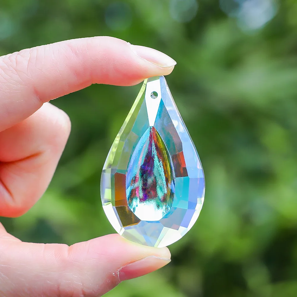 Colored Crystal Glass Prism Pendant Hanging Sun Catcher Accessories Rainbow Manufacturer Ornaments Crystal Chandelier Parts sun catcher crystal pendant sun catchers window ornament