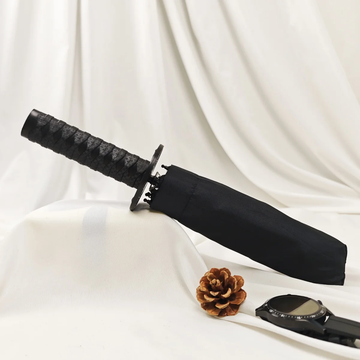 Samurai Handle Folding Umbrella Sun Protection Windproof Portable Travel Umbrellas Samurai Umbrella Gifts for Men