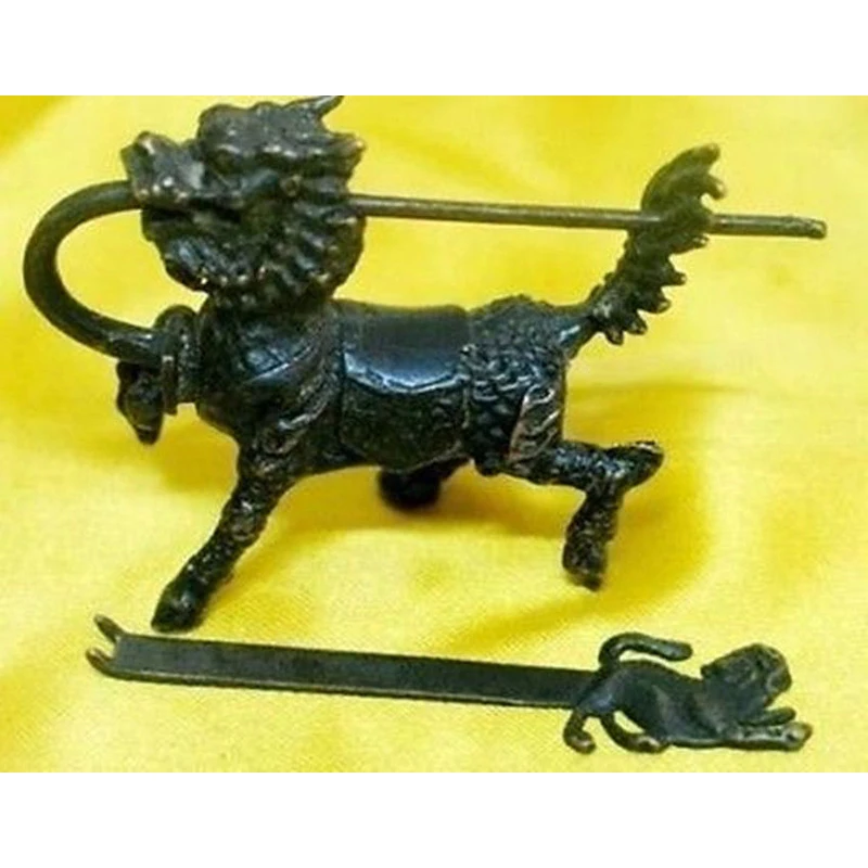 

Продуманный китайский старинный металлический замок kylin и ключ