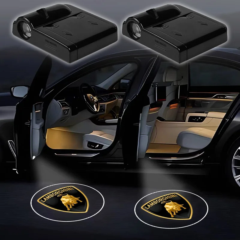 2Pcs LED 자동차 도어 프로젝터 램프 람보르기니 LP570 LP610 Urus Gallardo Aventado 자동차 액세서리에 대한 환영 조명 장식