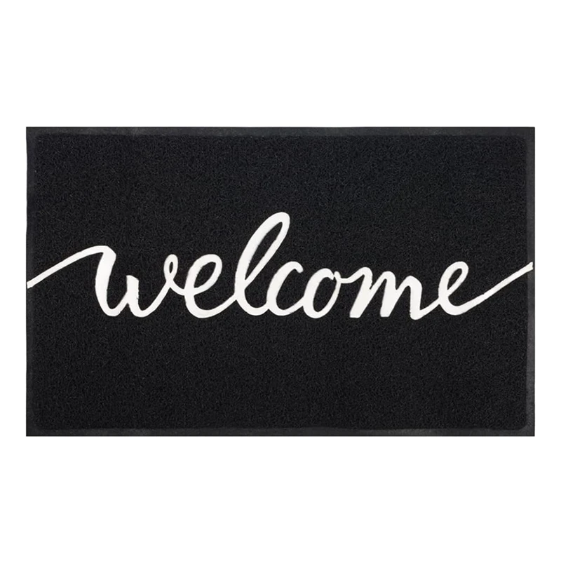 

Outdoor Indoor Welcome Doormat,30X17.5Inch,Non Slip Rug Front Doormat For Entryway,Patio,High Traffic Areas,Black