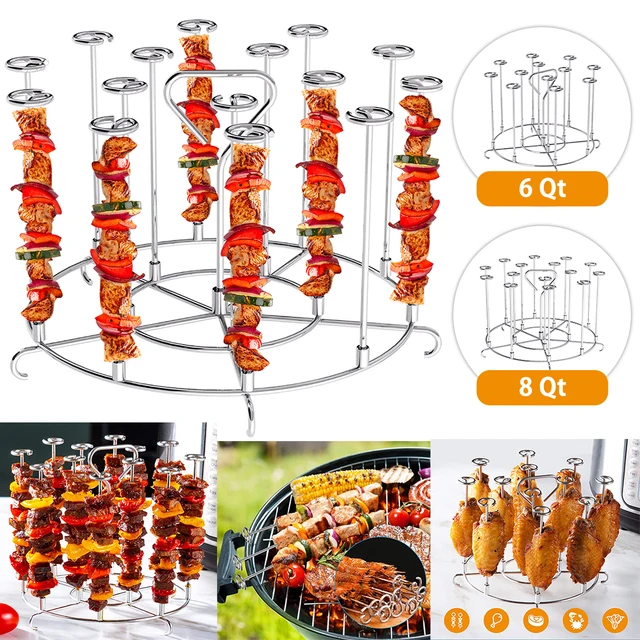 Air Sütő Nyársa Állvány Rozsdamentes Acél Nyárs Grill Ninja 6Qt 8Qt Airfryer Pörkölt Gőzgép Bbq Konyhai Kiegészítők