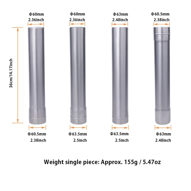 Soomloom Titanium Stove Accessories - Titanium Chimney Extension Pipe, Lightweight Extendable Pipe for Camping Firewood Stove 4