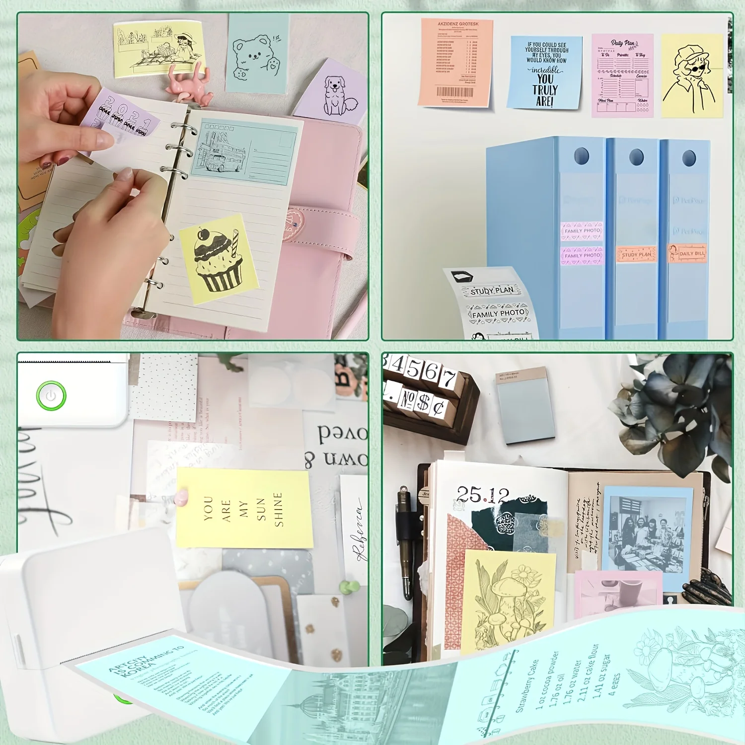 High-Resolution Colorful Adhesive Stickers, 57*25mm,, Office Labels, Photo Labels, Suitable for Mini Printers, Ideal for Inkless