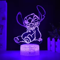 3D Illusion Stitch Night Light with Remote Control and Smart Touch Room Decor Lamp Birthday Valentine's Day Christmas Gifts 2