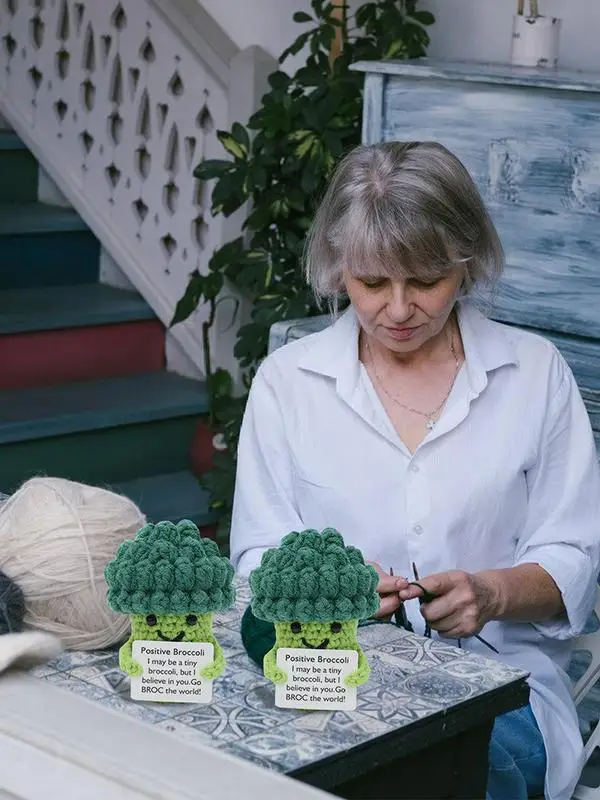 Handmade Crochet Broccoli Emotional Support Toy