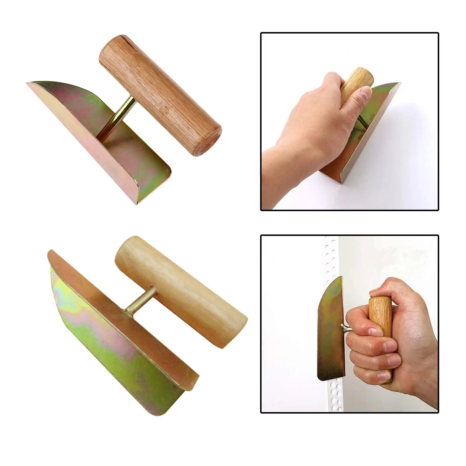 Corner Trowel Masonry Hand Trowel Drywall Finishing Construction Tool Wooden Handle Putty Small Drywall Corner Tool