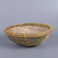 Natural Handmade Bamboo Baskets Fruit Vegetables Bread Rattan Steamed Storage Basket Home Tableware Storage Box bread basket 2