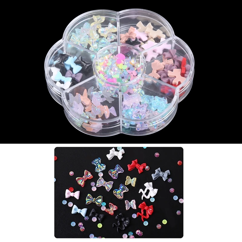 

DIY Set Art For Acrylic Nails AB Crystals 3D Bear Bow