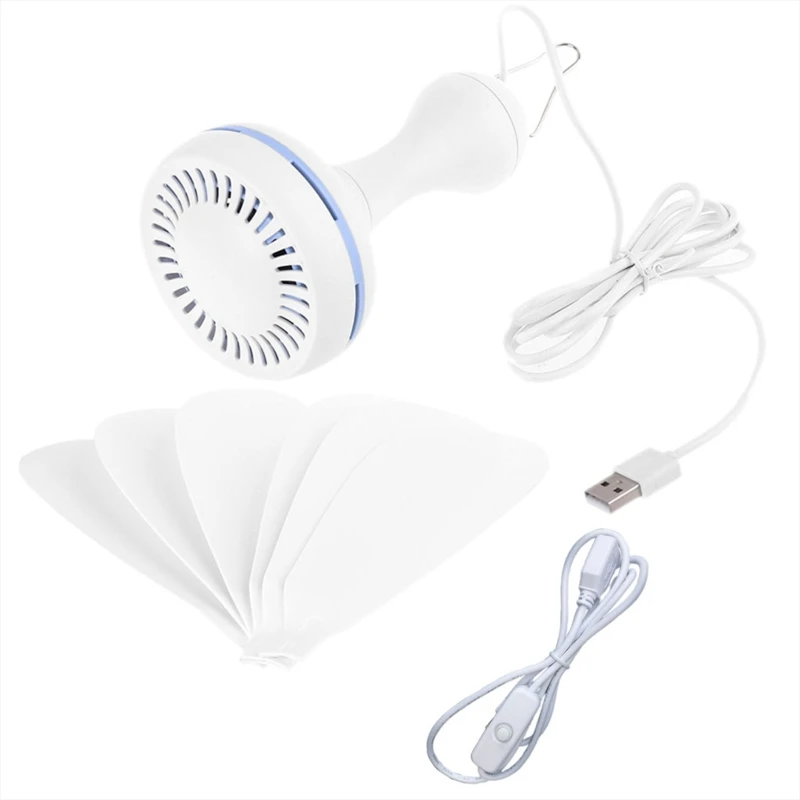 

Silent 6 Leaves USB Powered Canopy Ceiling Fan one Speed USB Fan with On Off 2.7m Cable for Camping Outdoor Bed