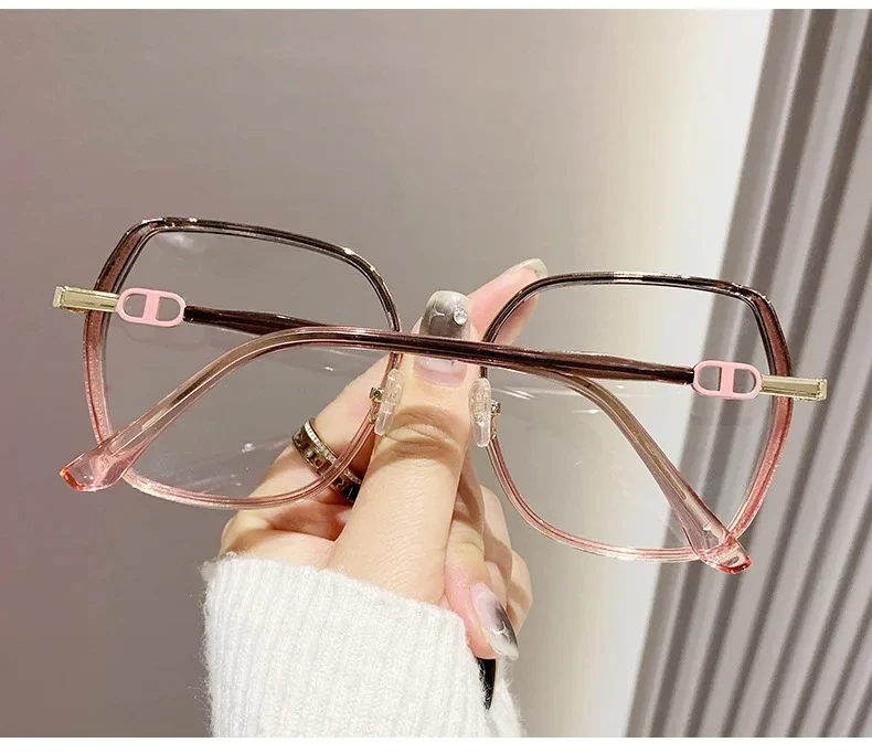 Anti Blue Light Glasses – Oversized Polygonal Frames with Transparent Acrylic Lenses