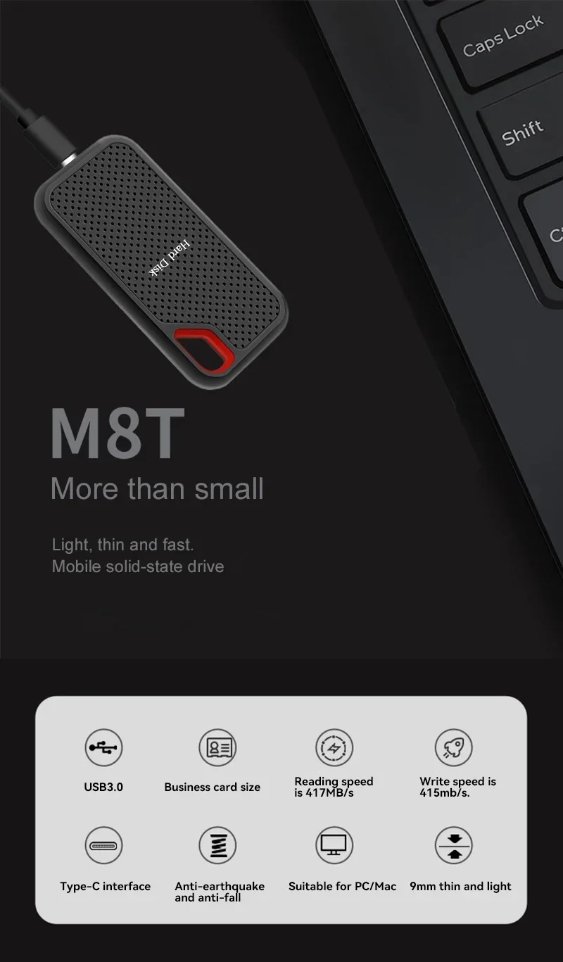 Hard Disk Lenovo Hard Disk Mobile SSD E60 2TB 6TB 8TB 256TB USB 3.1 HD External Hard for Laptop PS5 Mobile Disk HDD Storage Devices