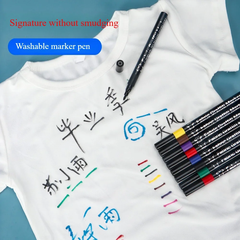 Fabric Marker Pens 6 8 12 24 30 Colors Waterproof Colored Markers Pen For Artist Rock Painting Glass Ceramic Fabric DIY Card Pen