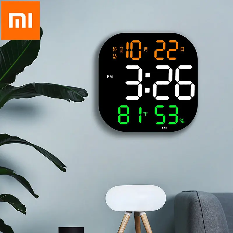 Xiaomi-Digital-Large-Wall-Clock-Temp-Humidity-Remote-Control-Automatic ...