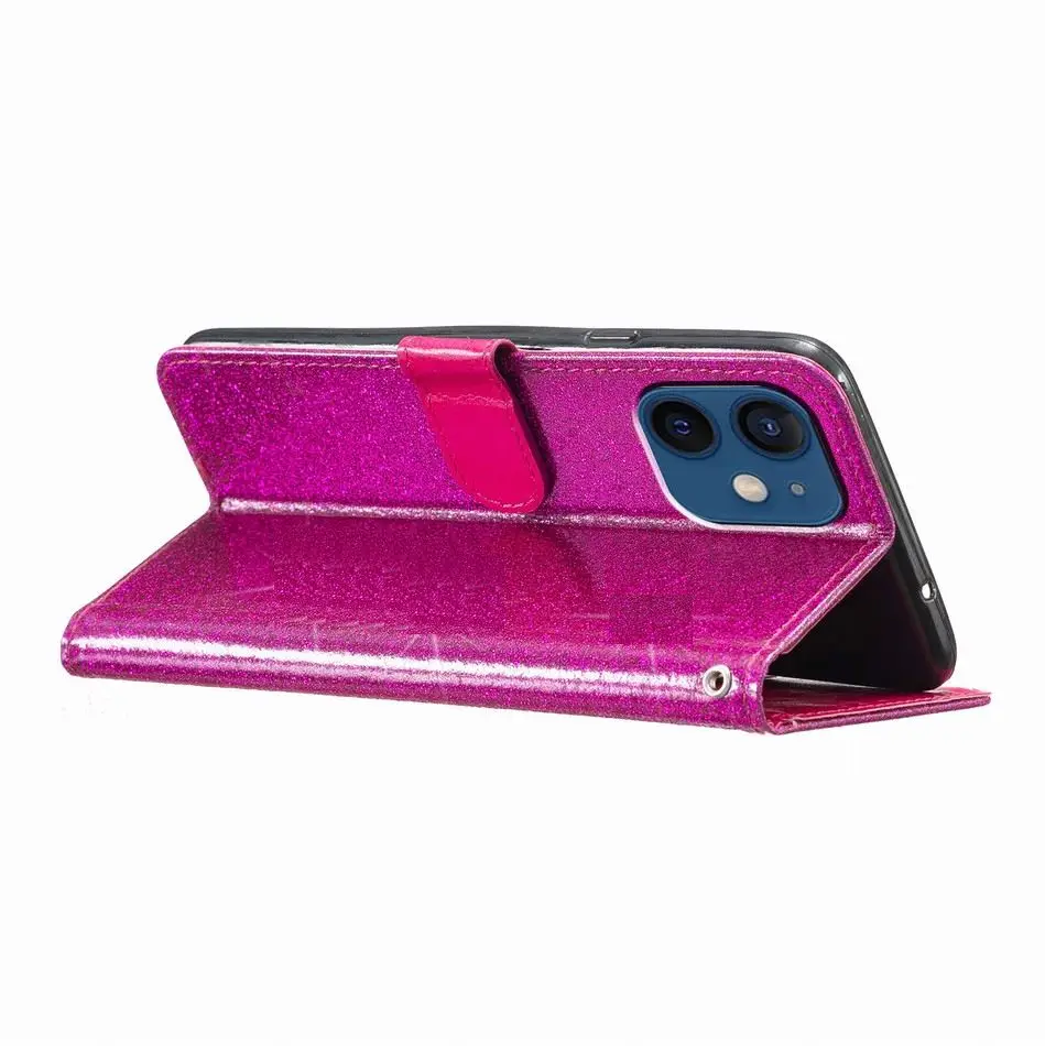 Elegant Glitter Wallet Case with Card Holder and Protective Cover